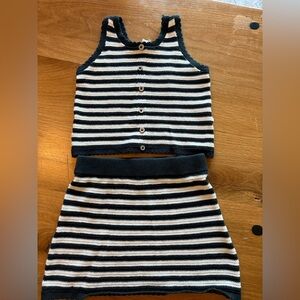 Jessica Simpson Blue and White Striped Kids Matching Set
